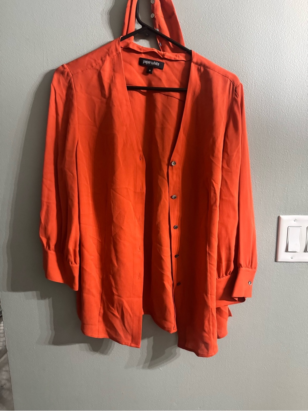 Papermoon Vibrant Orange Button-Down Blouse